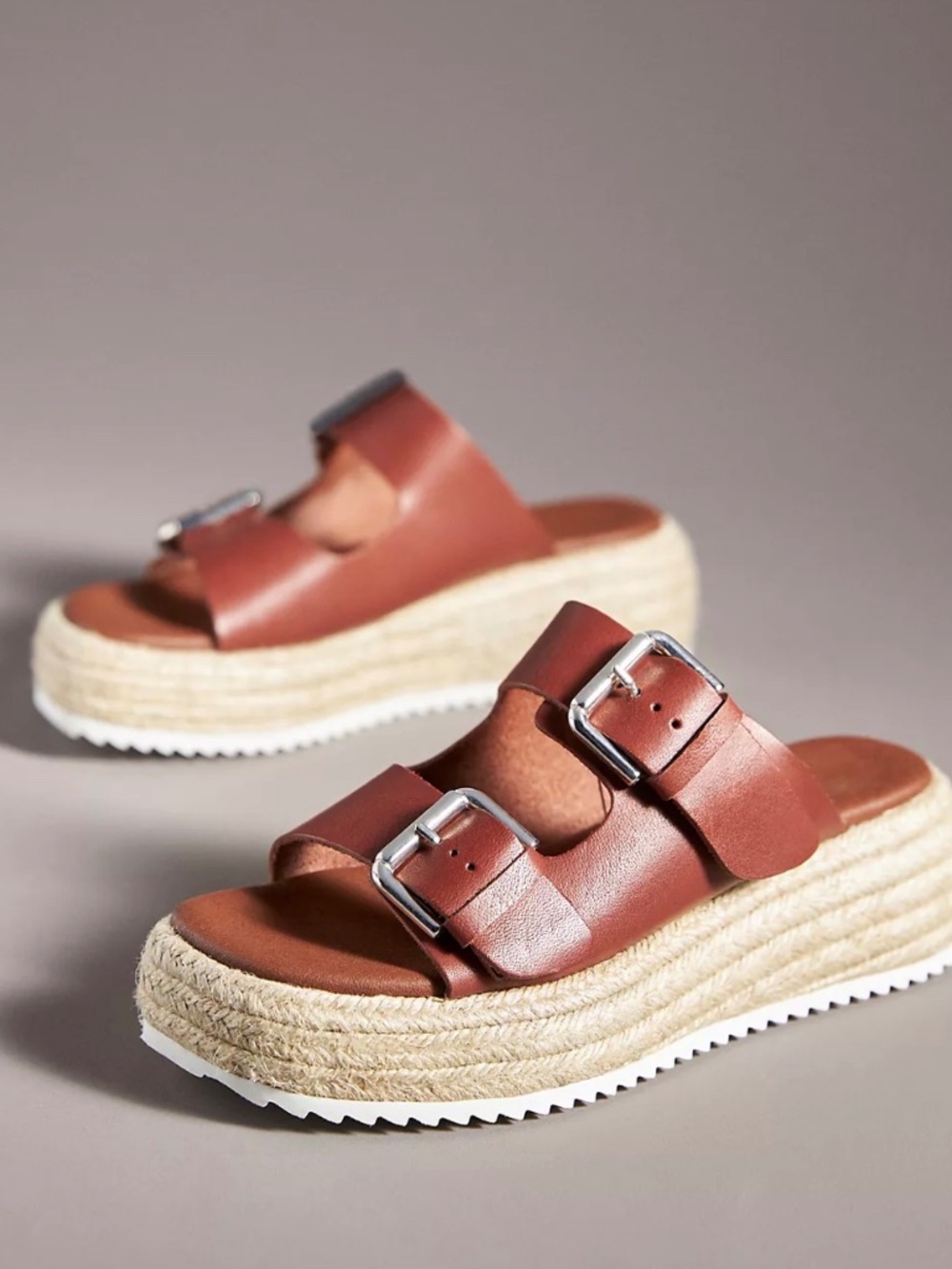 Anthropologie Double Buckle Slides Size 37 (7)